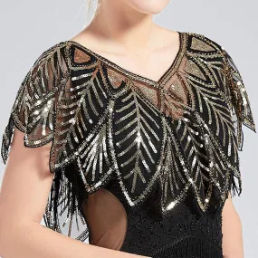 1920s Beaded Sequin Evening Shawl for Women