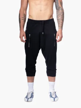 3/4 Length Joggers With Double Zips