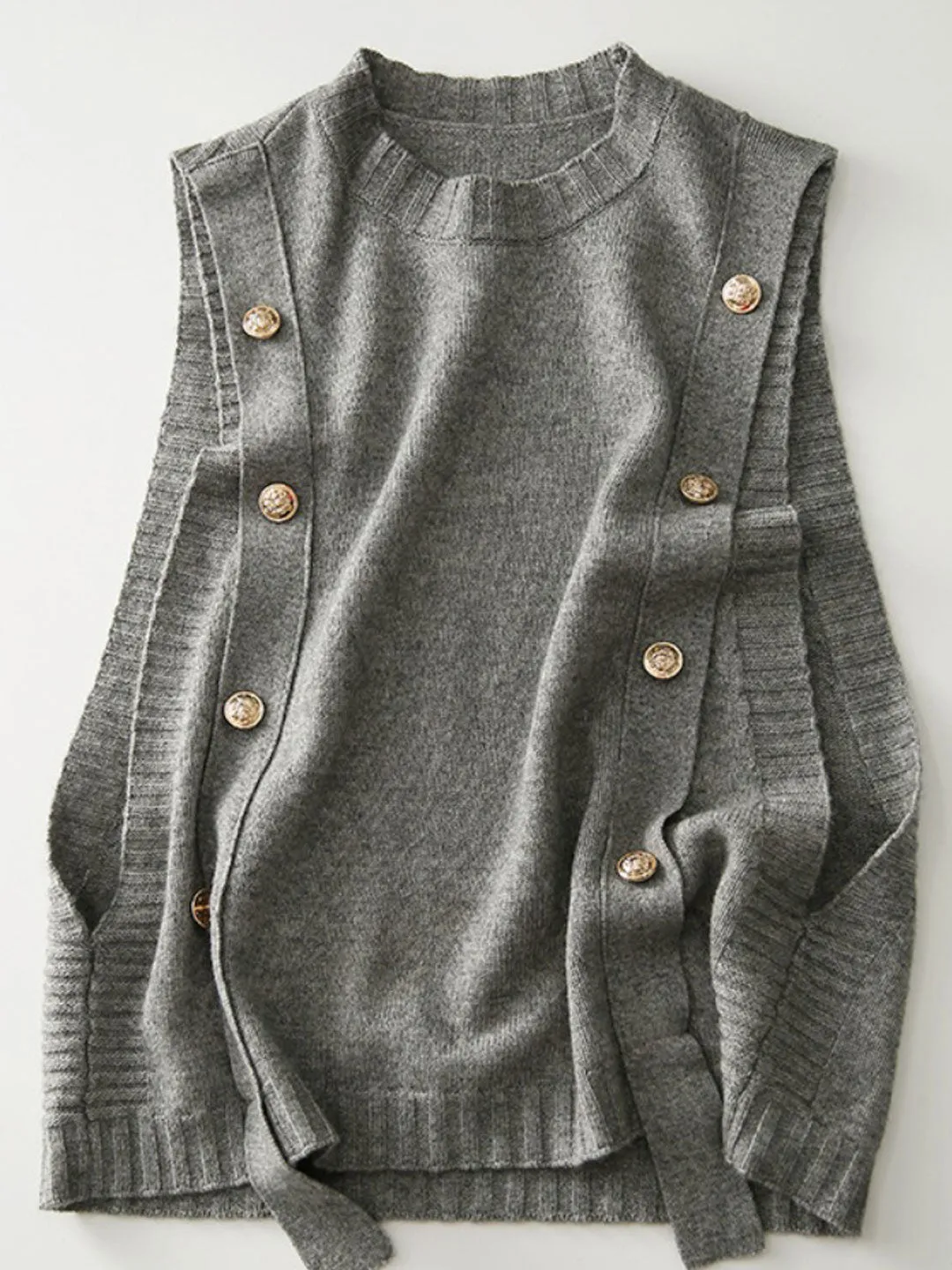 Abigail Loose Button Knitted Vest