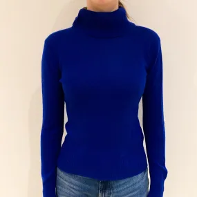 Admiral Blue Cashmere Polo Neck Jumper Extra Small