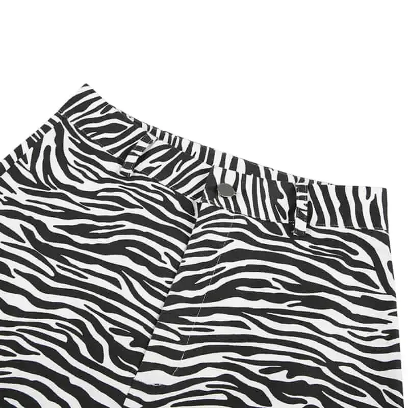 Aesthetic Animal Print Zebra Pants