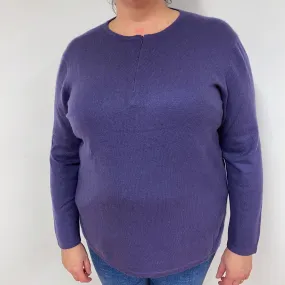 Amethyst Purple Cashmere Crew Neck Jumper Extra Extra Large