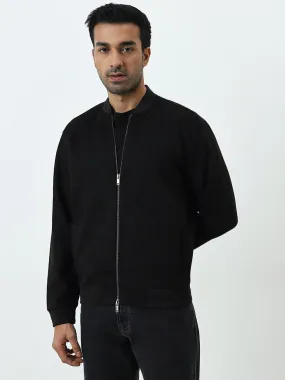 Ascot Black Faux-Suede Relaxed-Fit Jacket