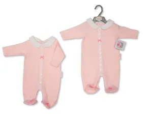 Baby Girls All in One with Lace and Bows (NB-6M) (PK6) BIS-2020-2492P