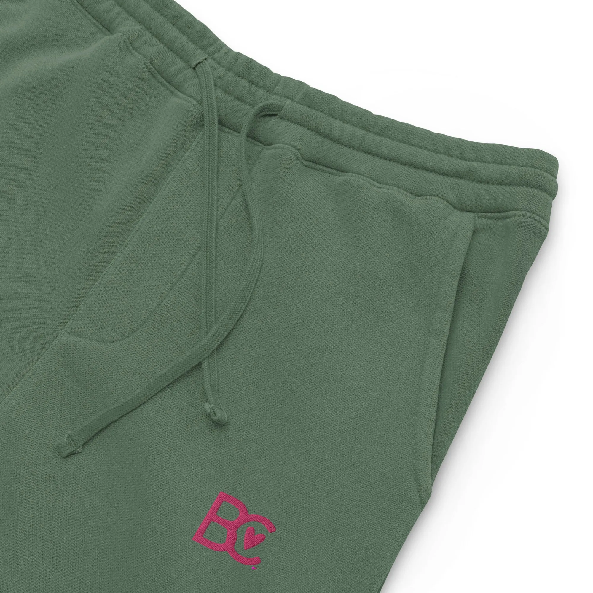 BC Green Embroidered Unisex Pigment-dyed Joggers