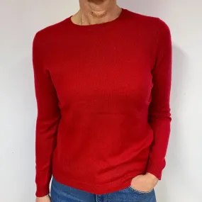 Berry Red Cashmere Crew Neck Jumper Medium/Petite