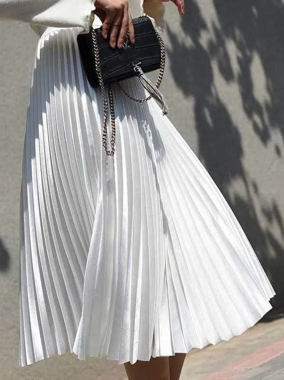 Boho Pleated Midi Skirt