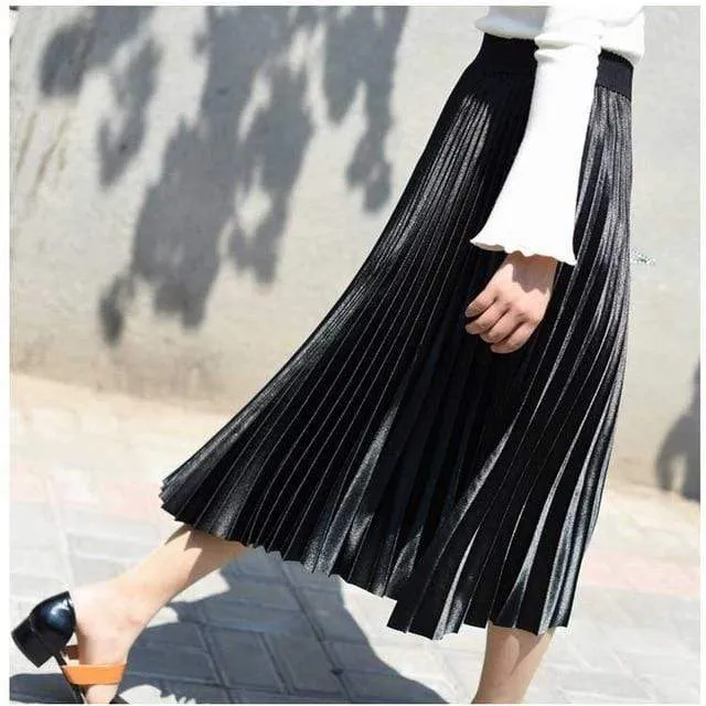 Boho Pleated Midi Skirt