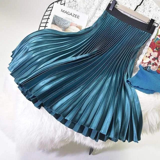 Boho Pleated Midi Skirt