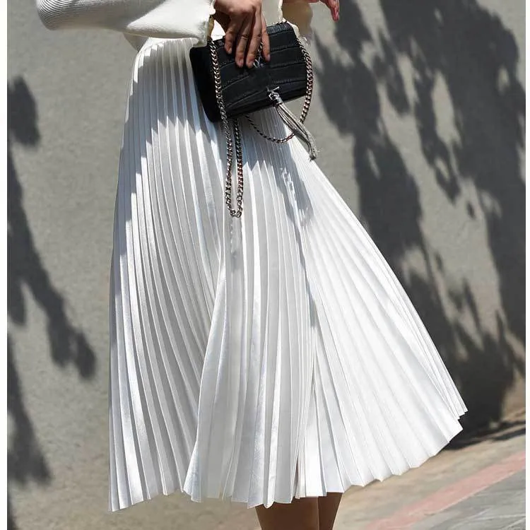 Boho Pleated Midi Skirt