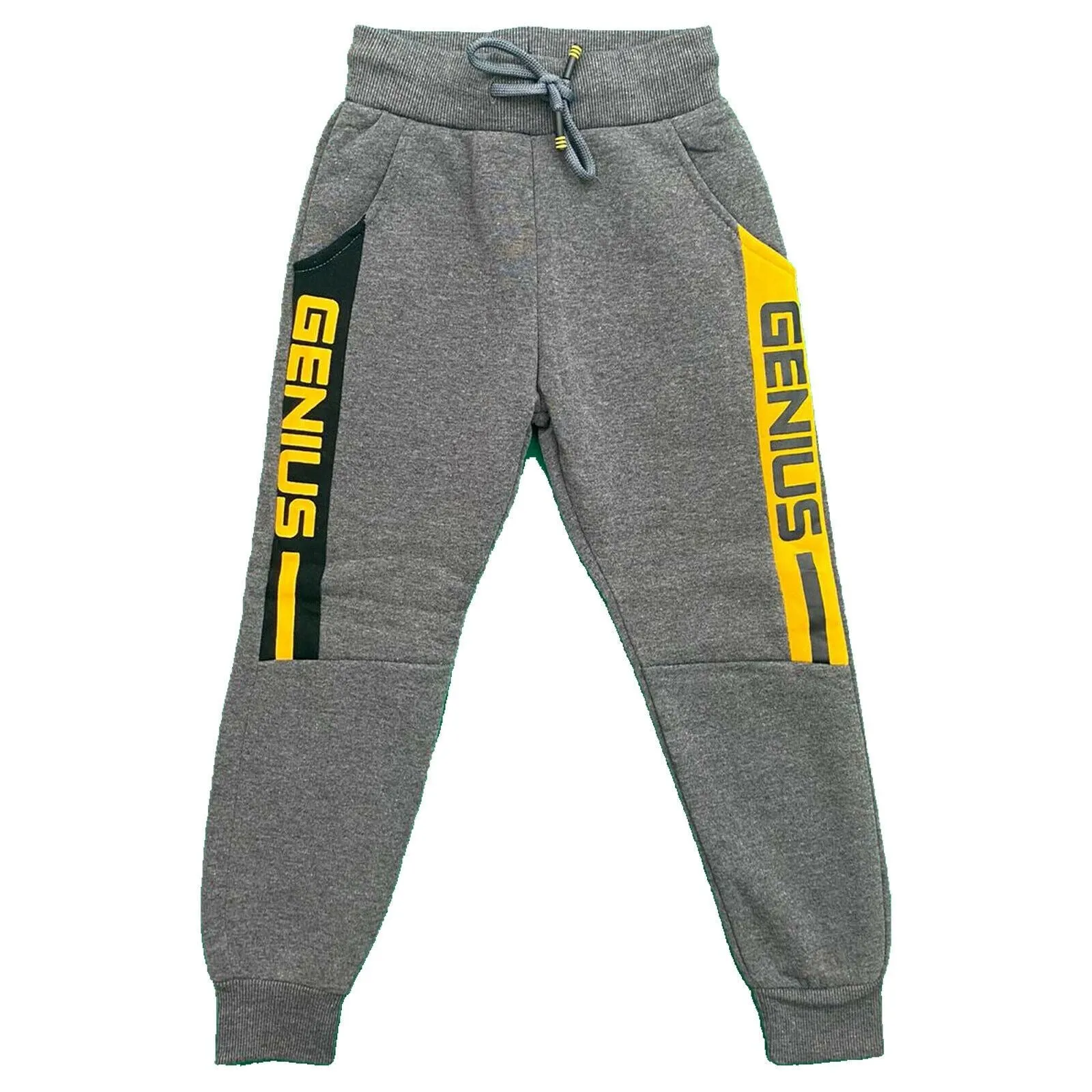 Boys Kids Panel Jogging Sports Warm Tracksuit Bottoms Fleece Winter Joggers