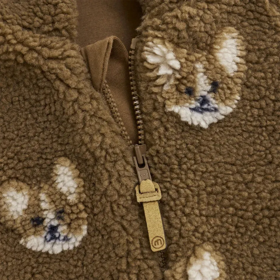 Brown Dogs Knit Lined Sherpa Jacket with Hood and Souris Mini