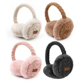 Cable Knitted Faux Fur Ear Muffs