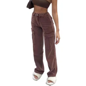 Casual High Waisted Women's Jeans Loose Straight Pants