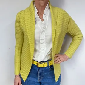 Chartreuse Yellow Cashmere Edge to Edge Cardigan Medium