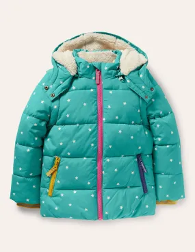 Cosy 2 in 1 Padded Jacket-Brook Blue Confetti Star