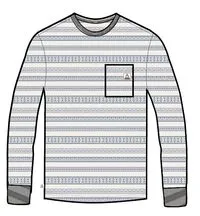 Crackle Organic Relaxed Fit LS T-Shirt - White Fairisle Stripe