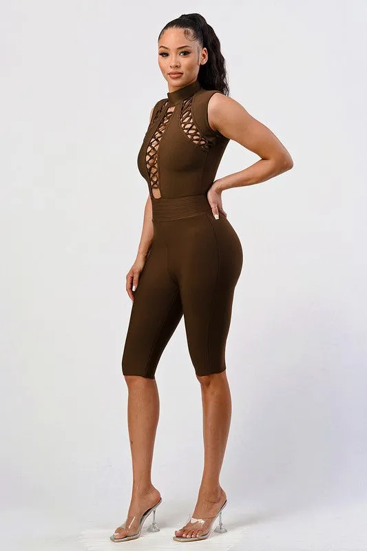 Criss Cross Cic-  Sexy Bandage Romper