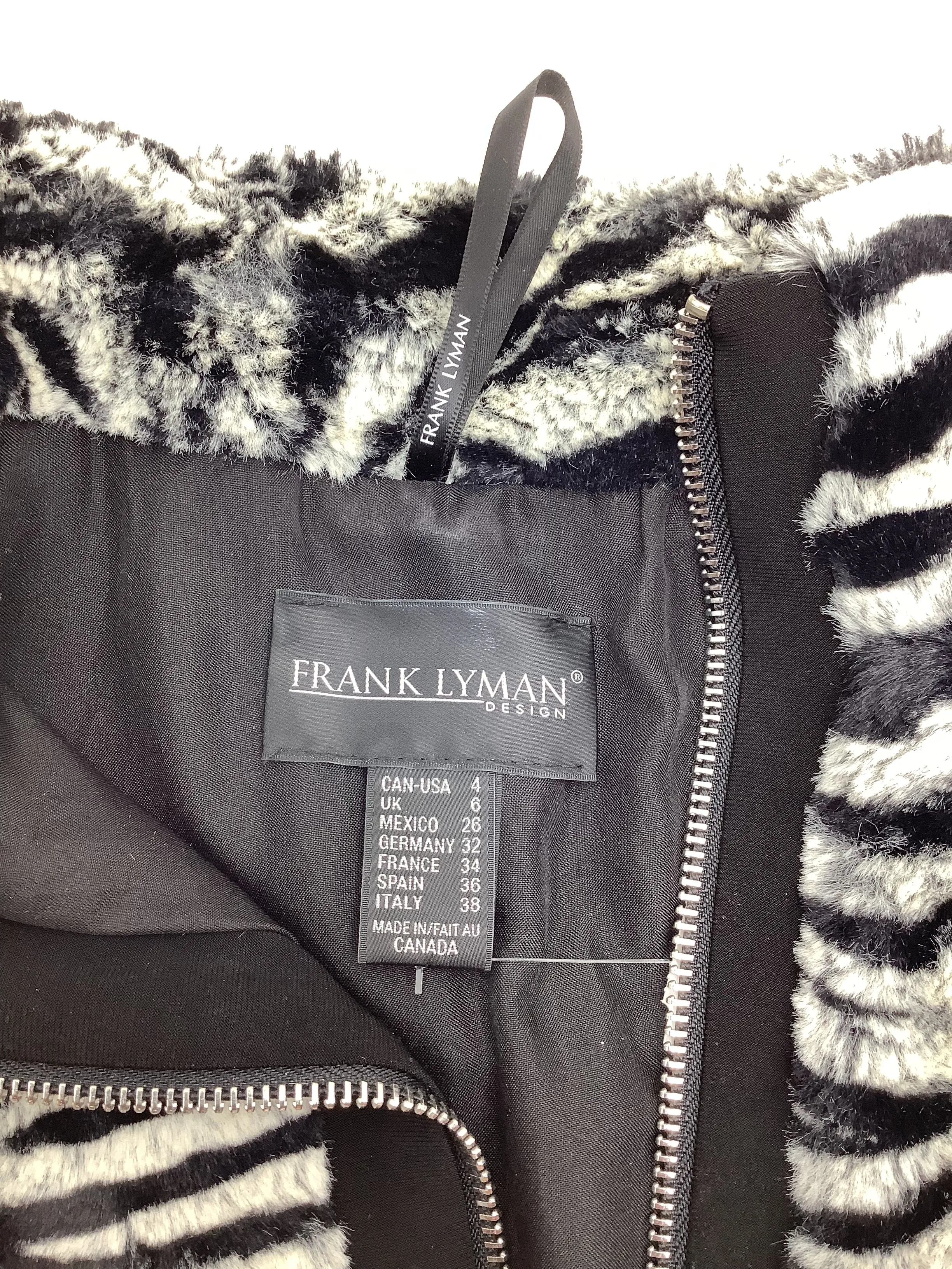 Frank Lyman Women's Faux Fur Vest Animal Print Size: 4