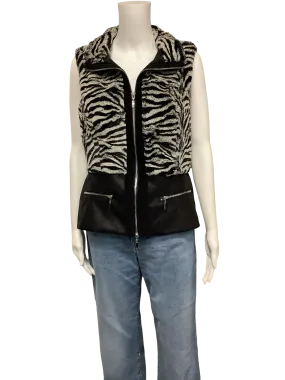 Frank Lyman Women's Faux Fur Vest Animal Print Size: 4