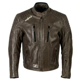 Garibaldi Bullrider Vintage Brown Leather Mens Motorcycle Jacket