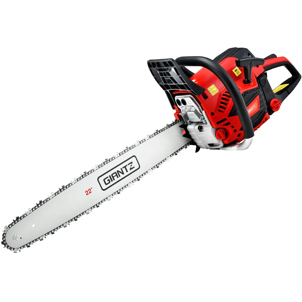 Giantz Chainsaw 58cc Petrol Commercial Pruning Chain Saw E-Start 22'' Bar Top