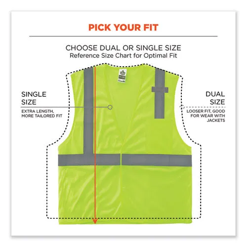 Glowear 8210hl-s Single Size Class 2 Economy Mesh Vest, Polyester, 5x-large, Lime, Ships In 1-3 Business Days