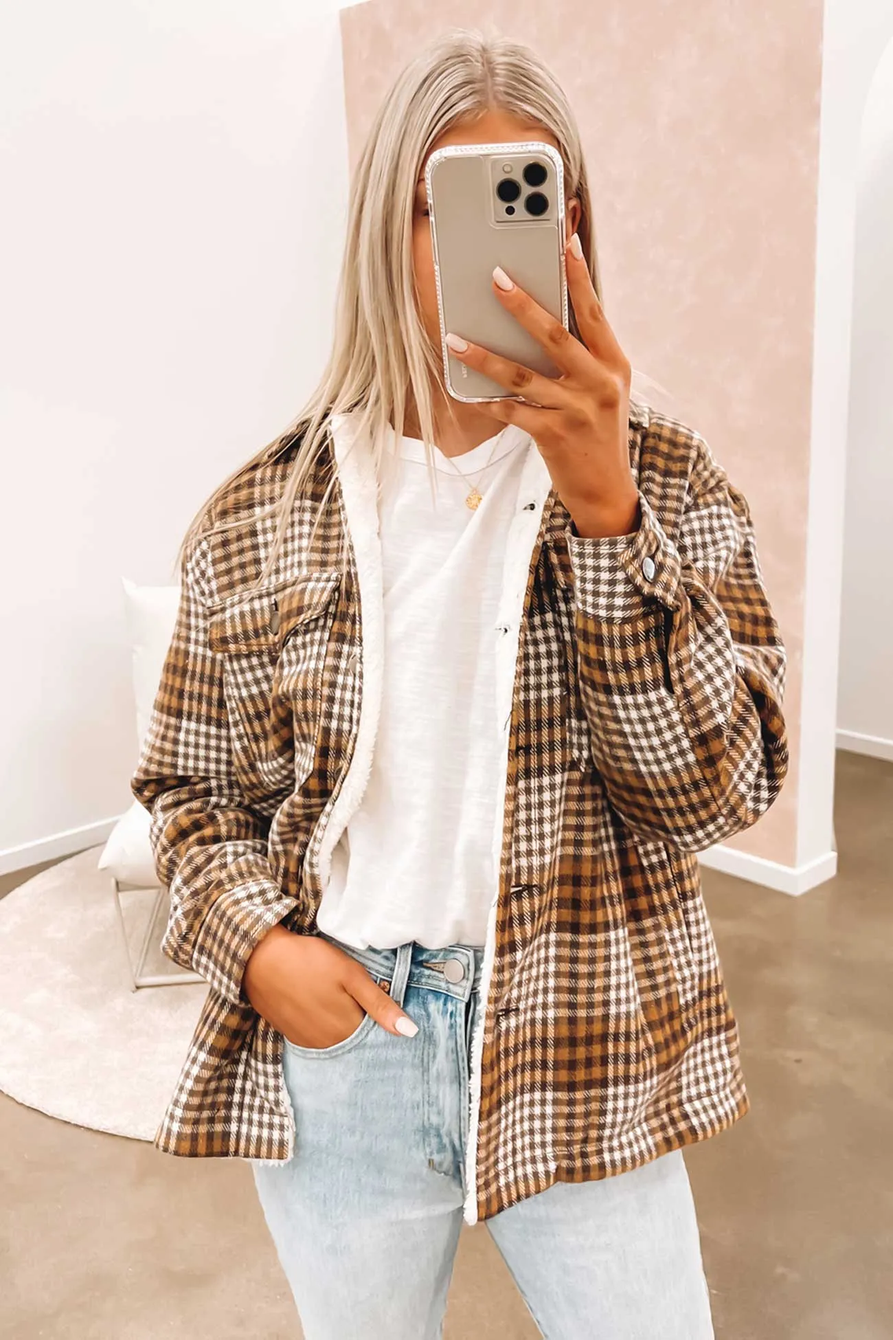 Heidi Sherpa Jacket Checkered