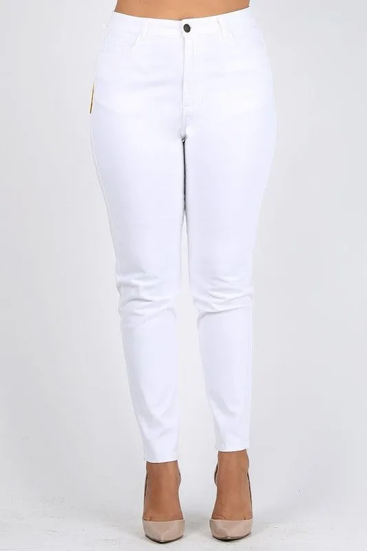 Hi Curvy Plus Size Women High Waist Solid Stretch Jeans Pants