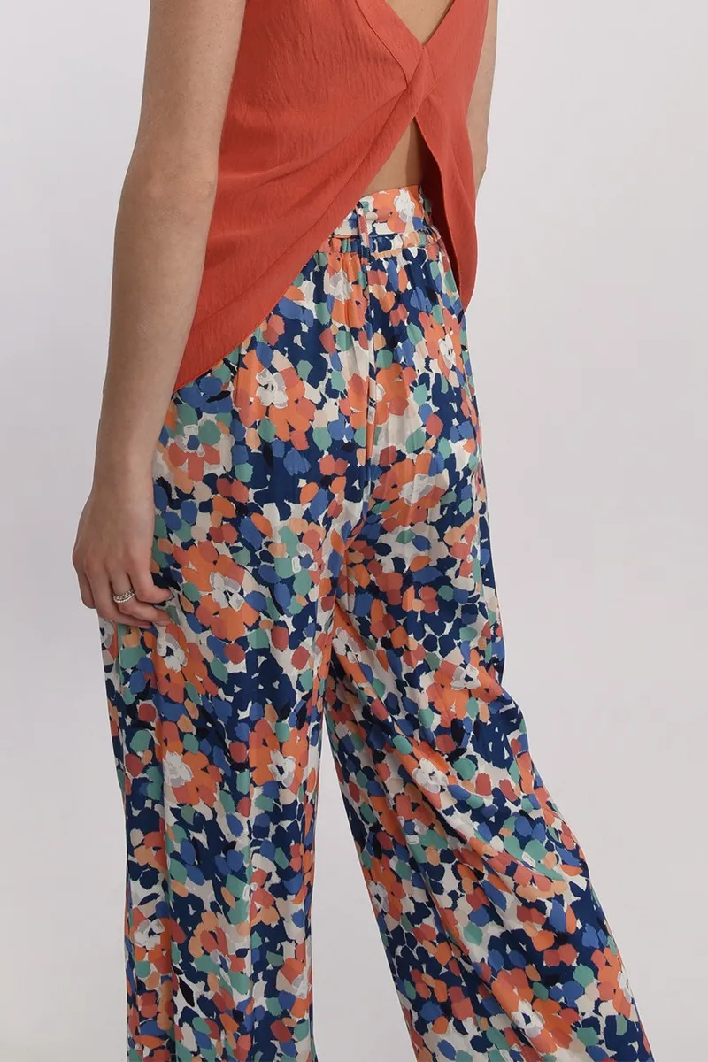 High Waist Floral Print Pants