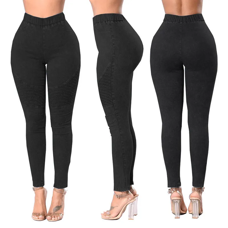 High Waist High Elastic Hip Lifting Jeans Wholesale Womens Clothing N3823090500029