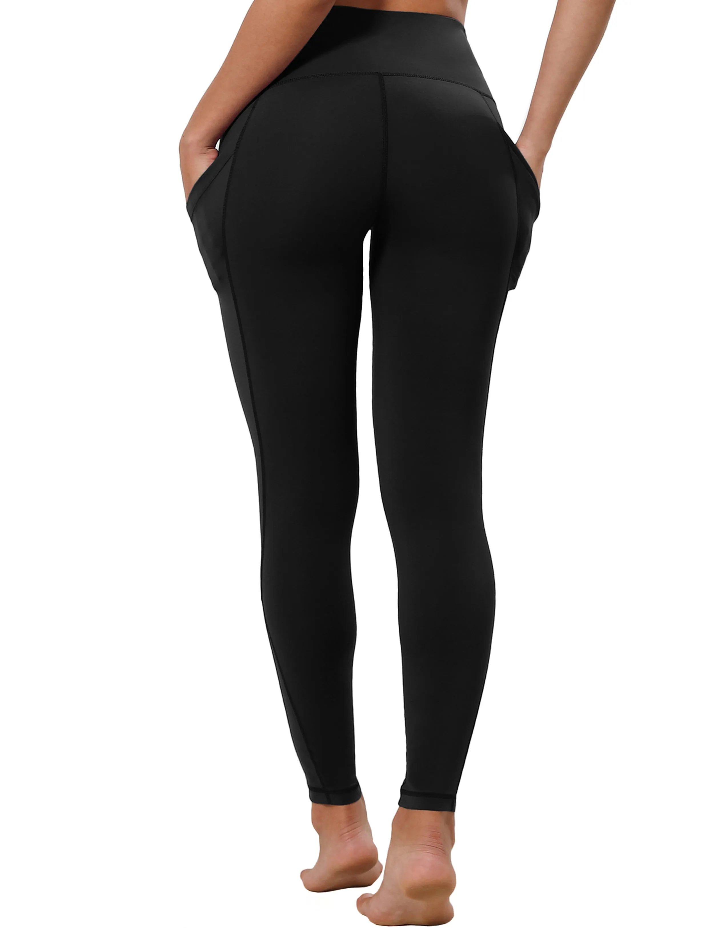 High Waist Side Pockets yogastudio Pants jetblack_yogastudio