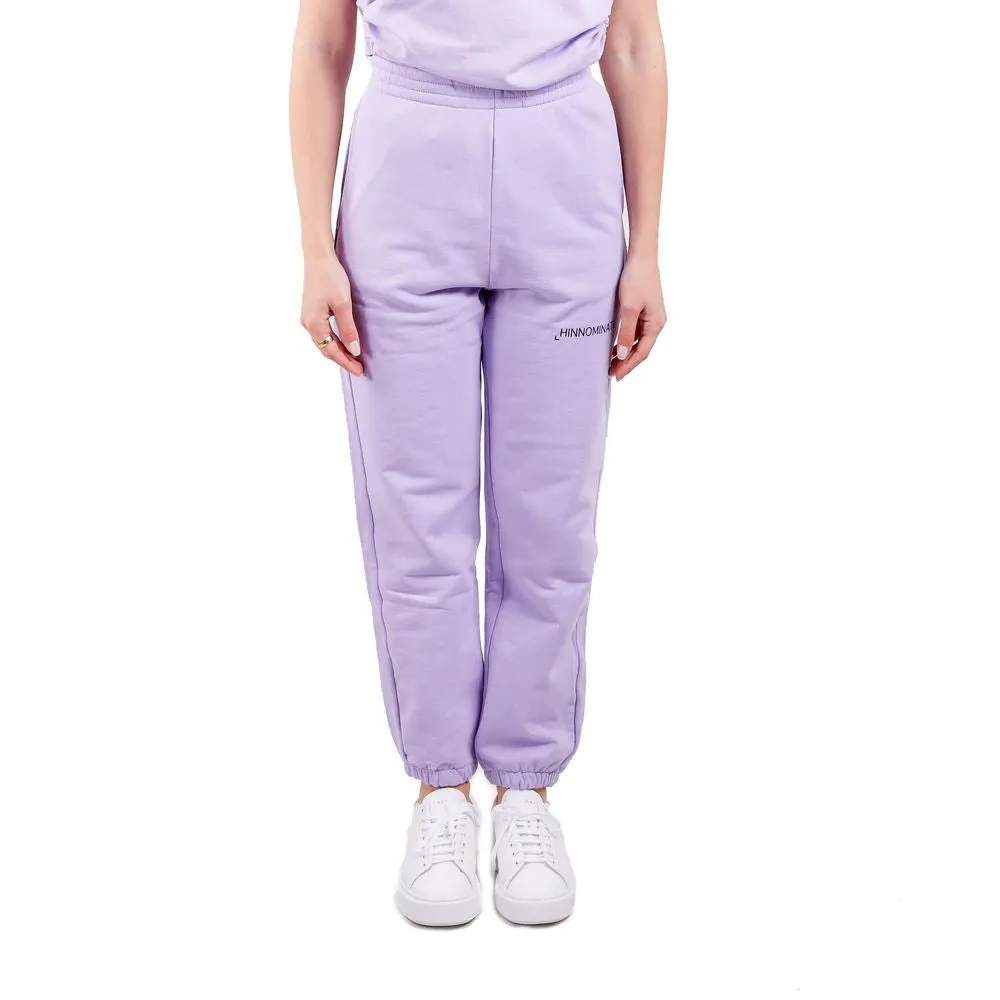 Hinnominate Elevated Purple Fleece Trousers with High Waist