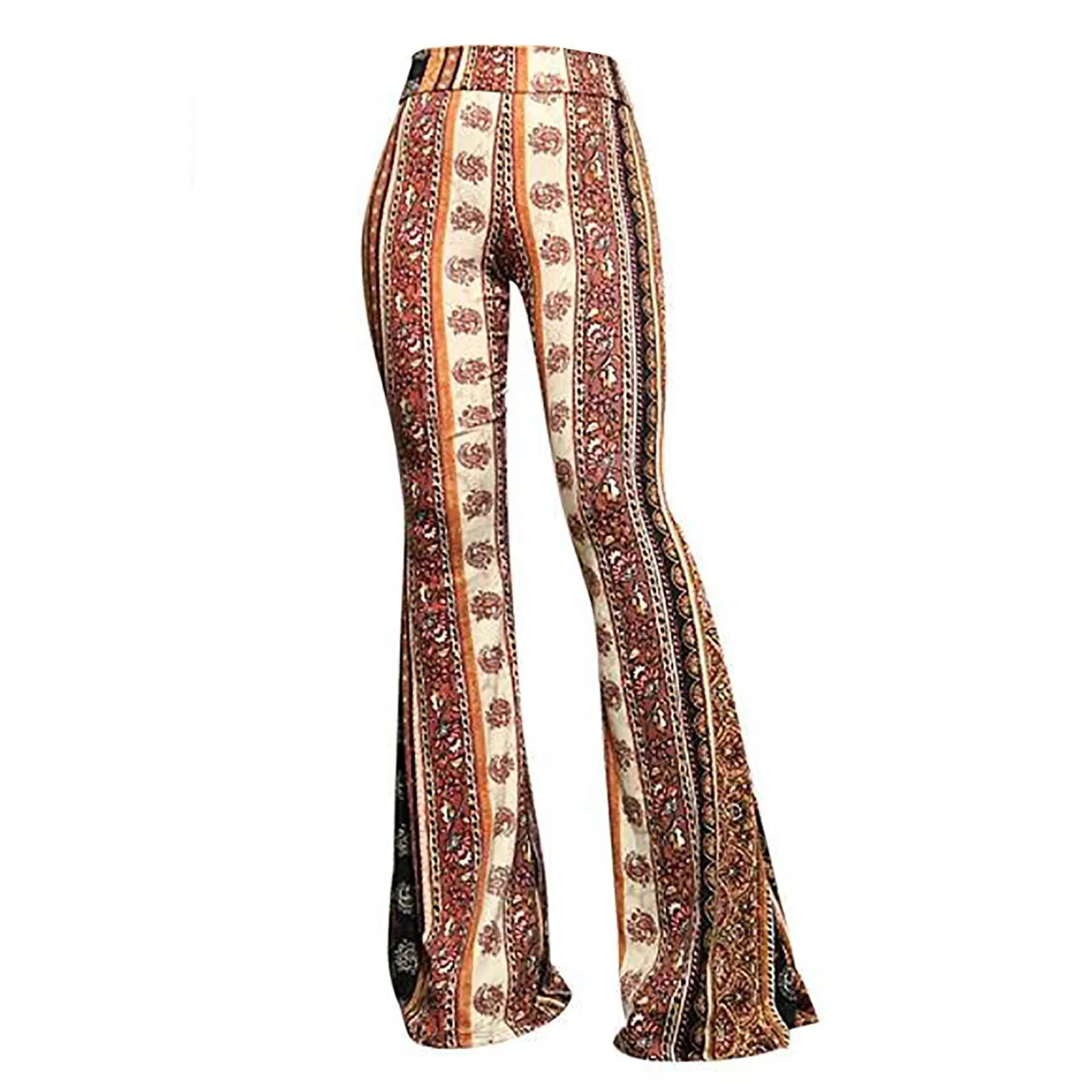 Hippy Bell Bottoms Black Brown Or Blue Prints Aztec Or Boho Gypsy Wanderer High Waist Stretch Flare Leg Pants Available In Small Medium Large Or XL