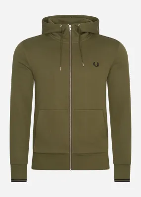 Hooded zip through sweatshirt - military green