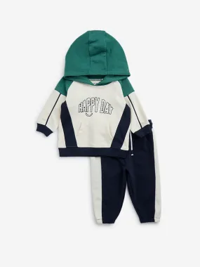 HOP Baby Navy Cotton Sweatshirt with Joggers Set