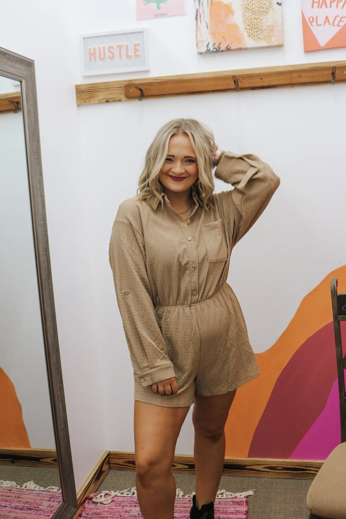 In My Fall Era Dark Taupe Romper