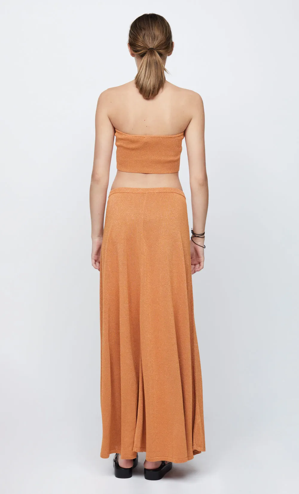 INDYA KNIT MAXI SKIRT - RUST