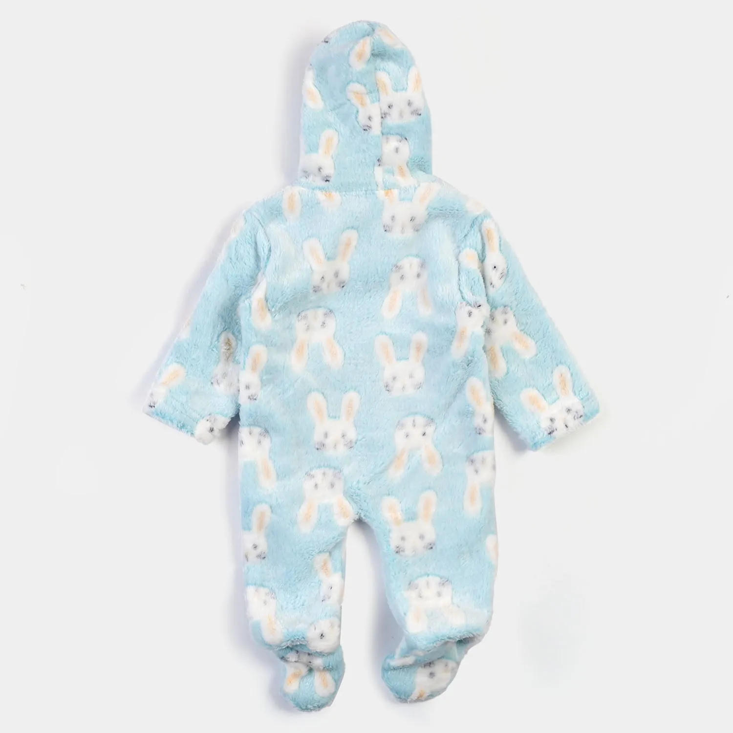 Infant Boys Velour Catty Romper - Sky Blue