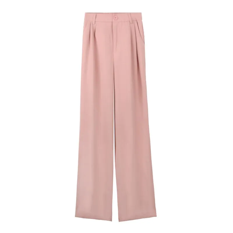 [Korean Style] 4 Colors Cinched Waist Pleated Wide leg Trouser