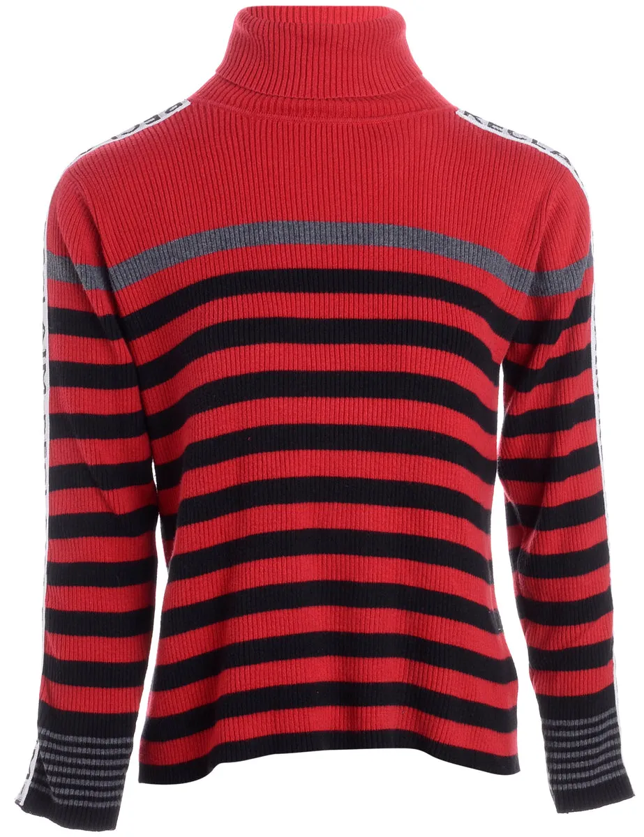 Label Tanya Tape Sleeve Roll Neck Jumper