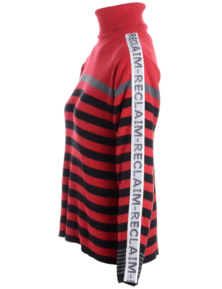 Label Tanya Tape Sleeve Roll Neck Jumper