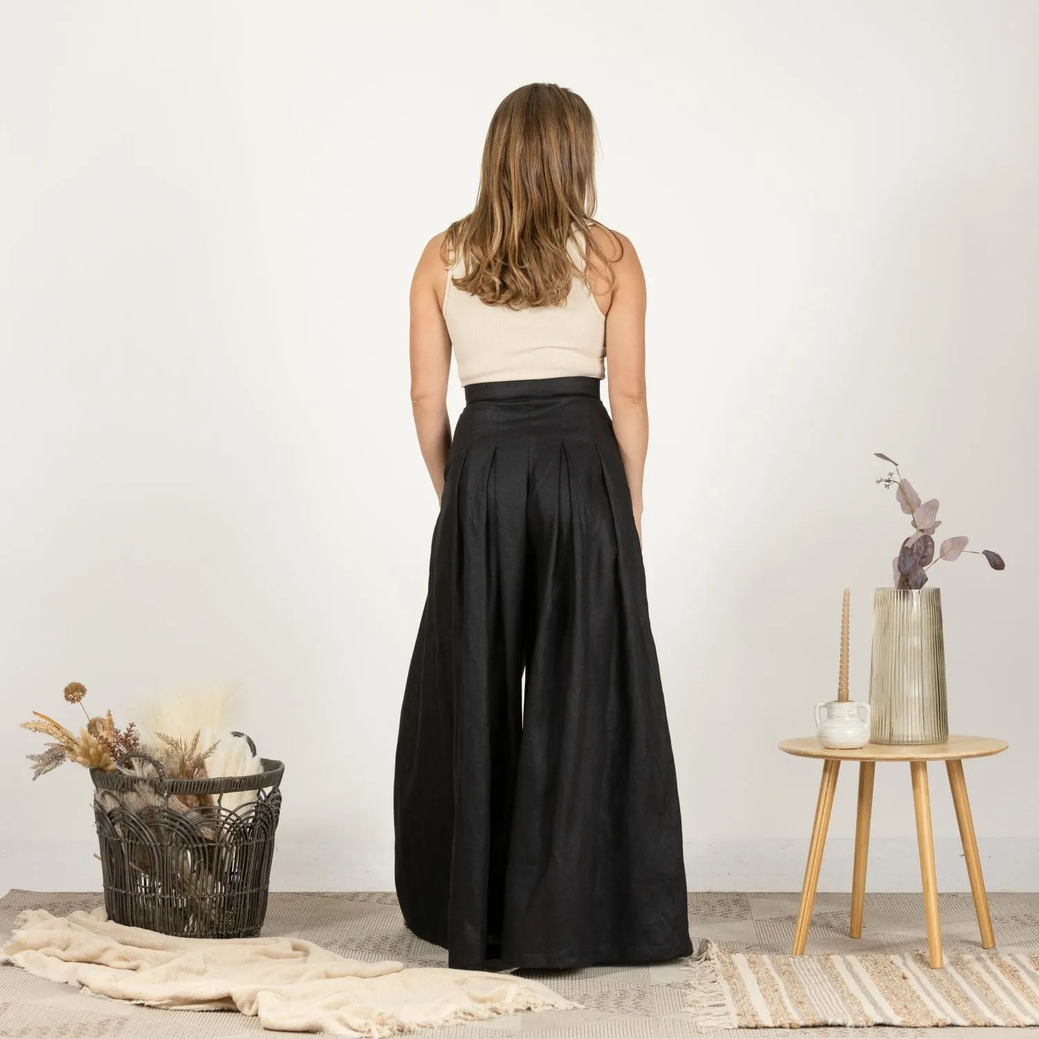 Lightweight Linen Pants with High Waist