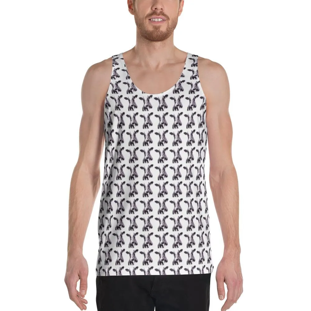 Mad Cow Repeated llustrated by Robert Bowen Unisex Tank Top