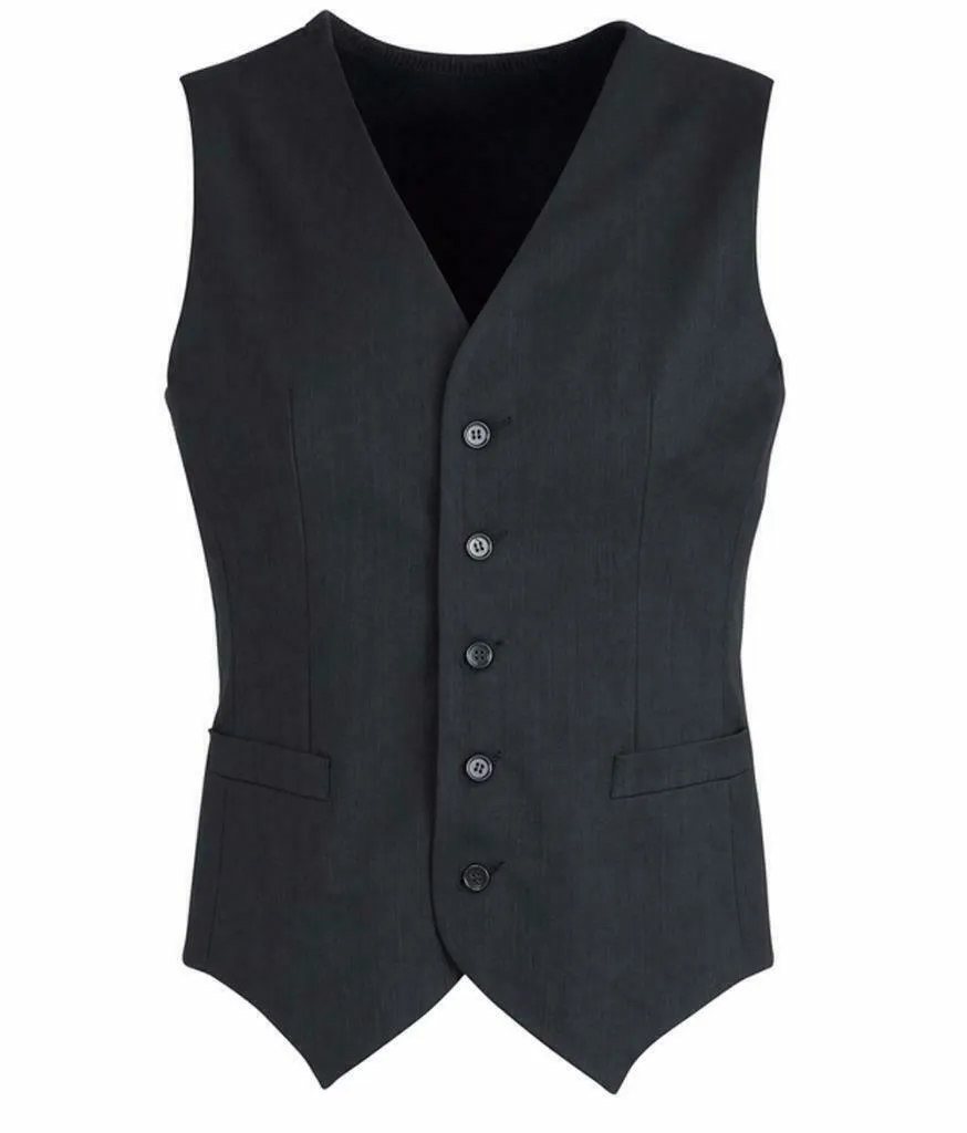 Mens Peaked Vest Waistcoat w/ Knitted Back Suit Formal Wedding Dress Up - Charcoal - 107