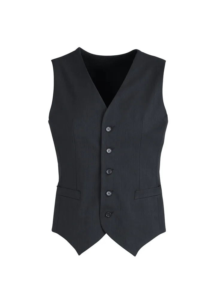 Mens Peaked Vest Waistcoat w/ Knitted Back Suit Formal Wedding Dress Up - Charcoal - 107