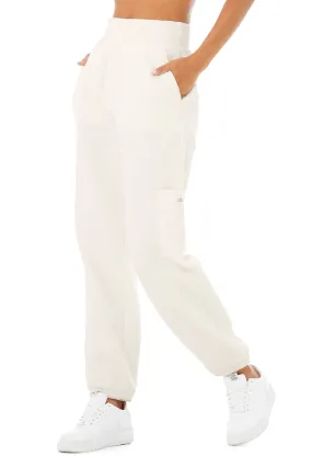 Micro Sherpa High-Waist Solstice Sweatpant - Ivory