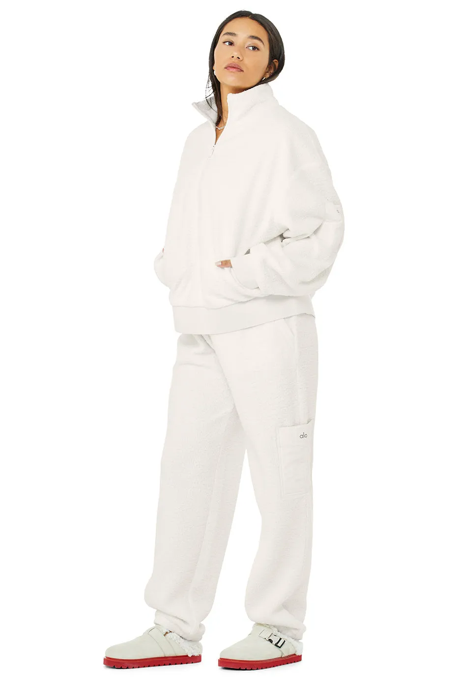 Micro Sherpa Solstice Coverup & Micro Sherpa High-Waist Solstice Sweatpant Set