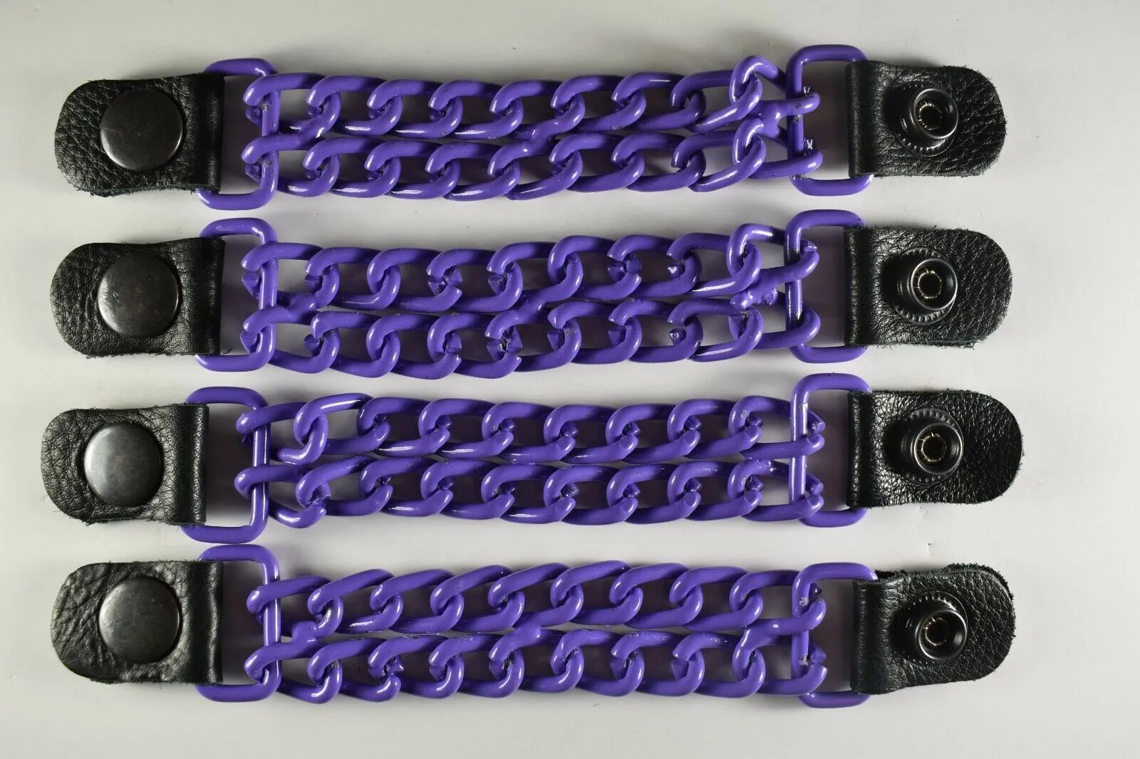 Motorcycle Leather Chain Vest Extender Biker Snap on - Extend your Vest (PURPLE)