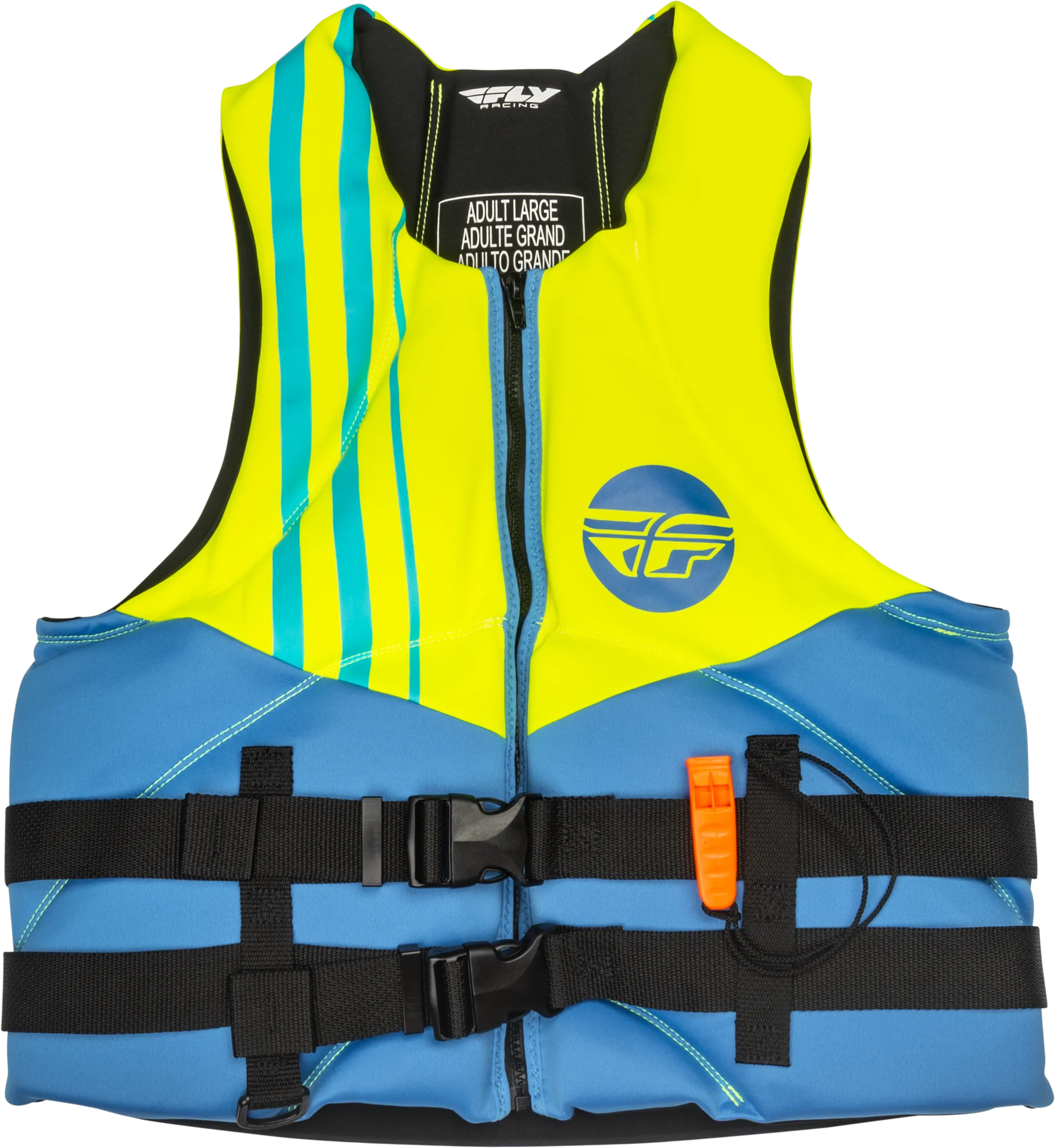 NEOPRENE FLOTATION VEST BLUE/HI-VIS/TEAL 3X